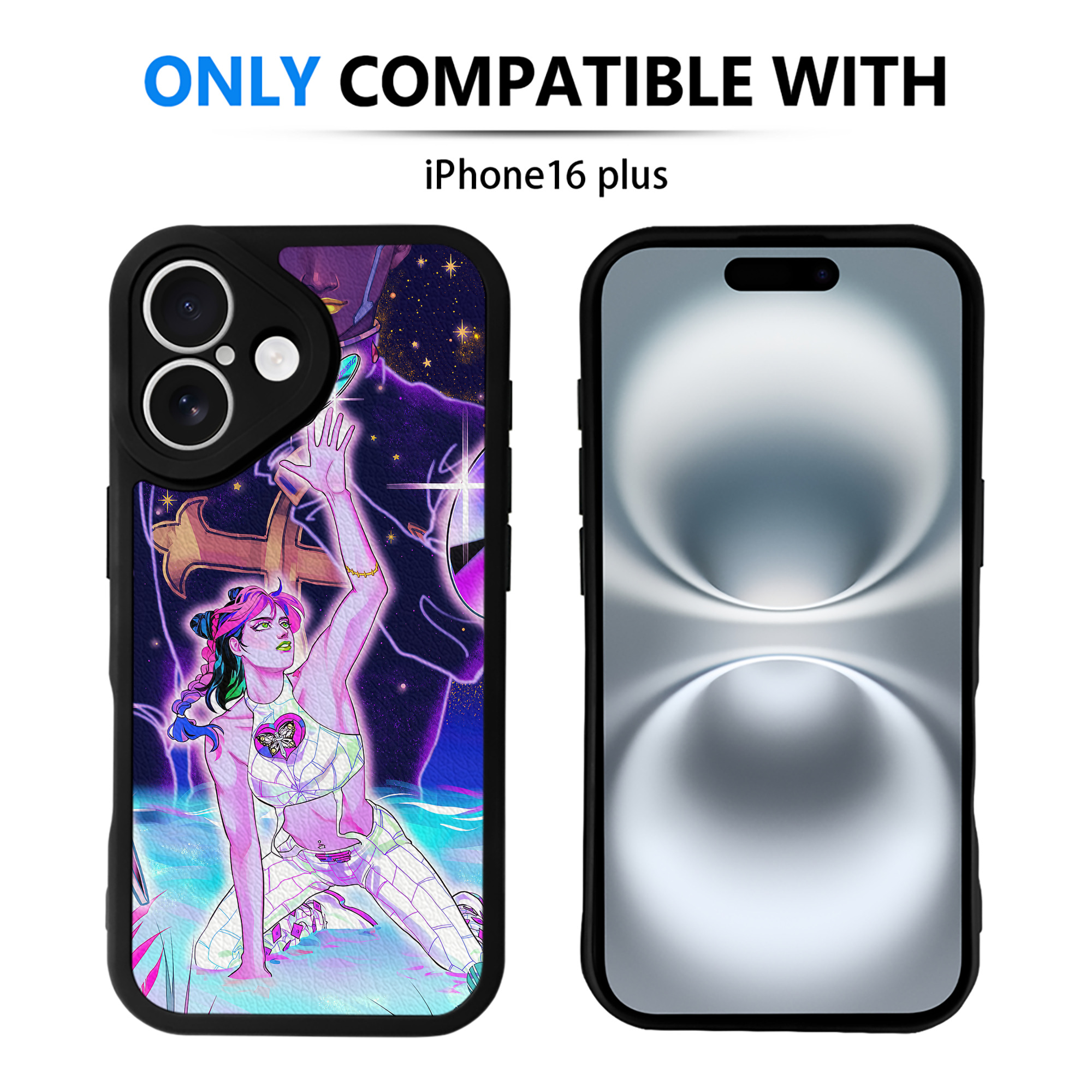 （画像用） ジョジョの奇妙な冒険 JoJo's Bizarre Adventure 【iPhone 16シリーズ対応】シリコンスマホケース（レザー調） 材質：シリコン